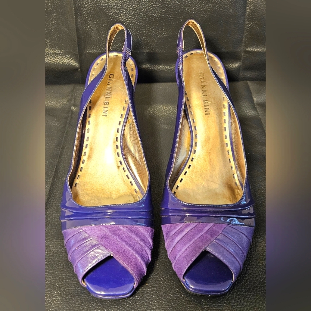 Gianni Bini Purple Peep Toe Heel Sz 8M